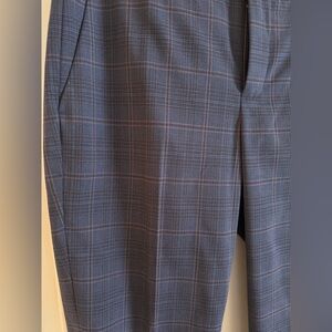 Banana Republic Factory Blue Plaid Cropped Pants